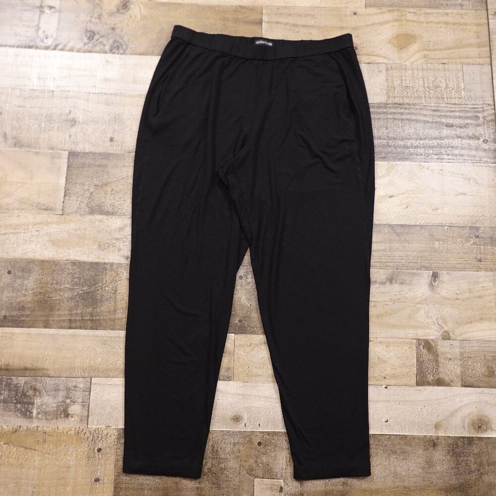 Eileen Fisher Black Stretch Ankle Pants - Women's Size Large
